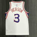 Maillot de Basket #3 Iversion 76ers retro Blanc Imprimé